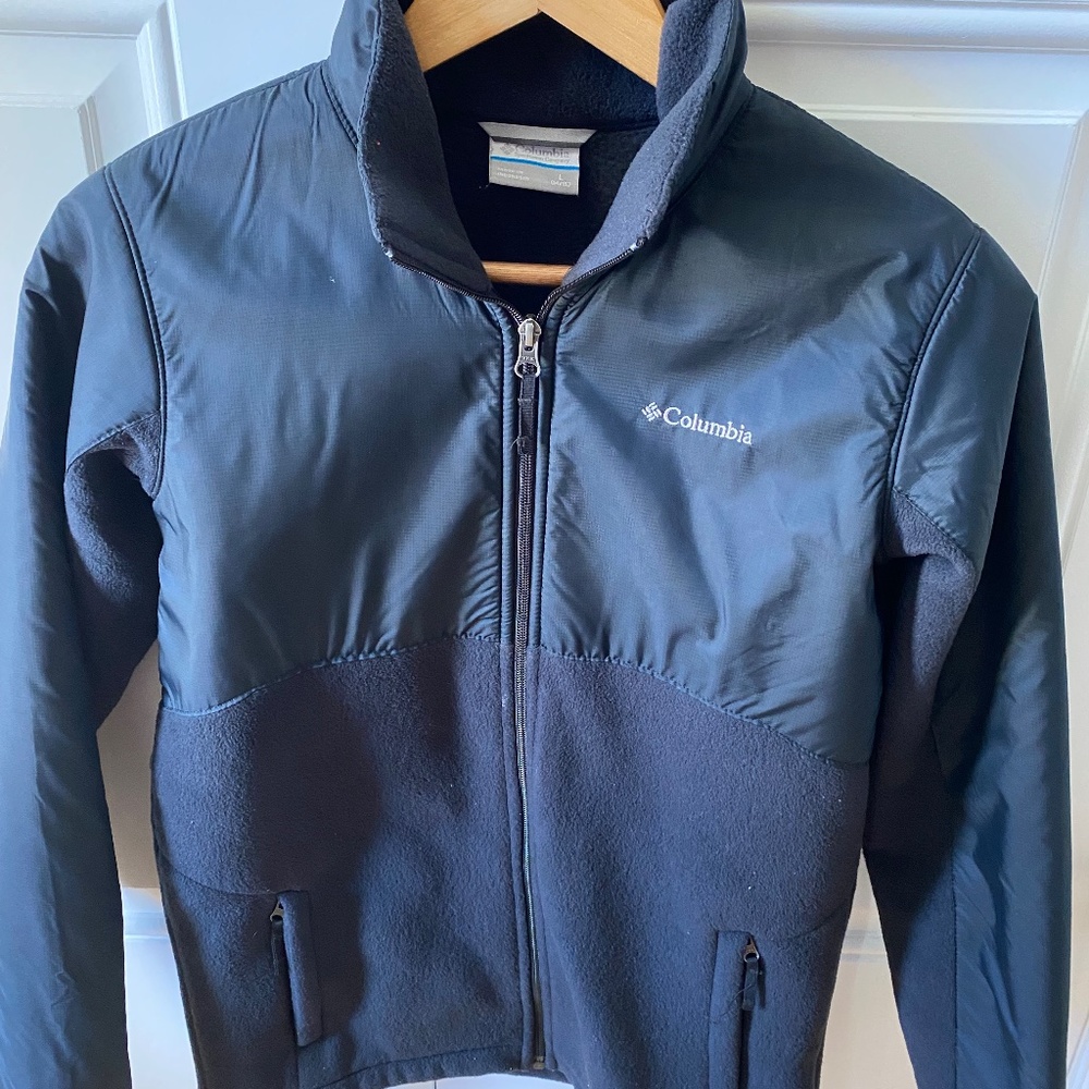 COLUMBIA YOUTH BOYS FLEECE JACKET LARGE 14/16, BLACK